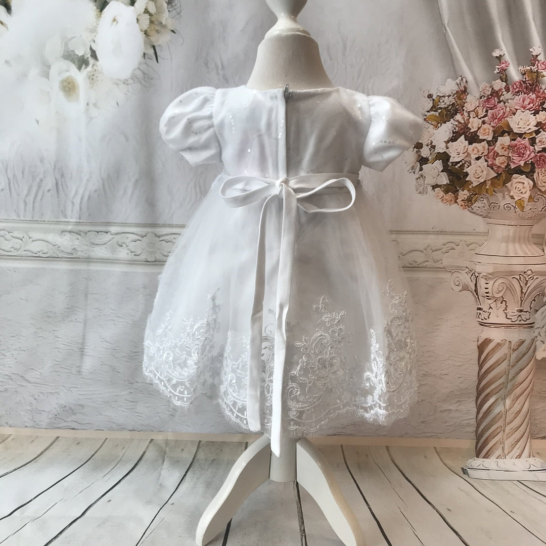 Riya Ivory or White Christening / Baptism Dress - Chic Petit