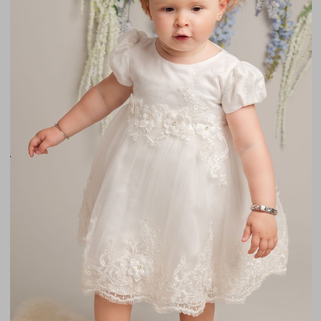 Riya Ivory or White Christening / Baptism Dress - Chic Petit