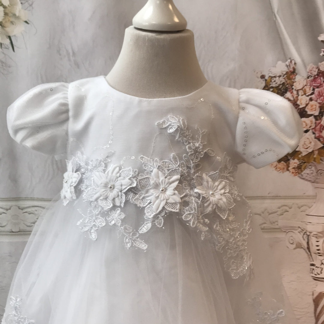 Riya Ivory or White Christening / Baptism Dress - Chic Petit