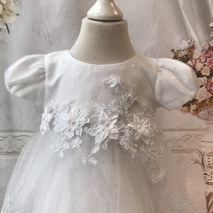 Riya Ivory or White Christening / Baptism Dress - Chic Petit