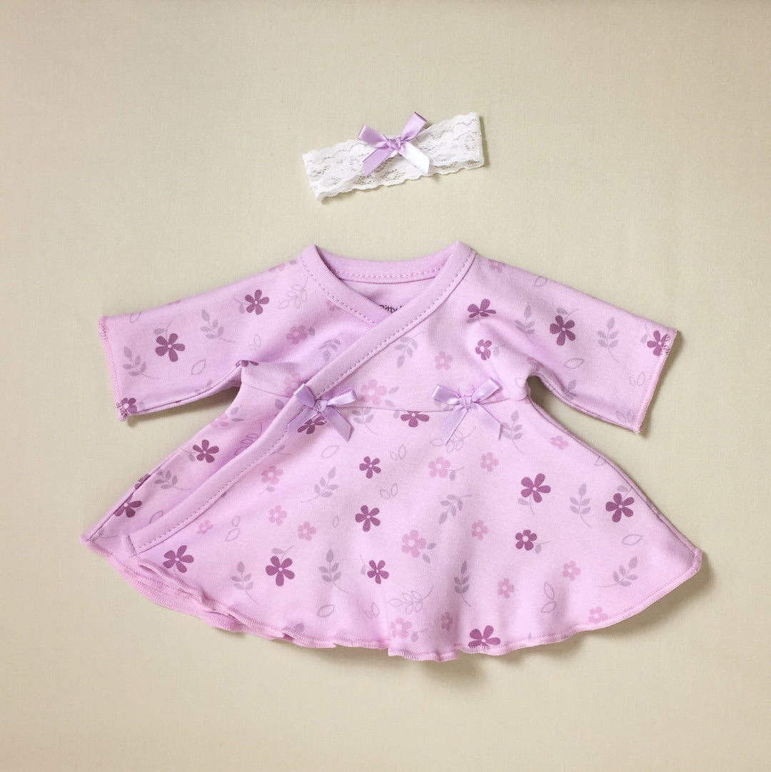 Ruffled NICU Dress & Headband - Lilac Daisy - Chic Petit
