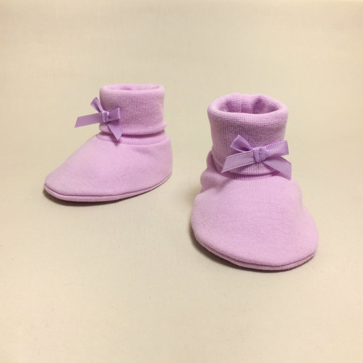 Ruffled NICU Lilac Daisy Dress, Booties and Headband - Chic Petit