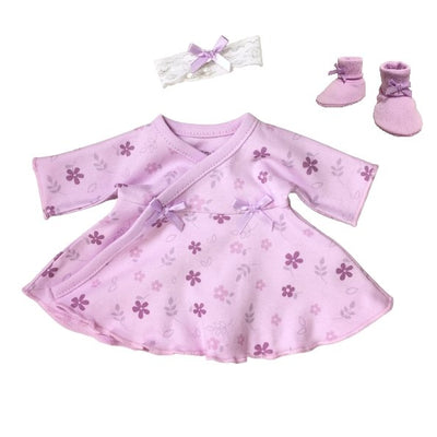 Ruffled NICU Lilac Daisy Dress, Booties and Headband - Chic Petit