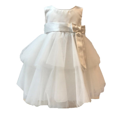 Sienna Ivory or White Tiered Christening / Baptism Dress - Chic Petit