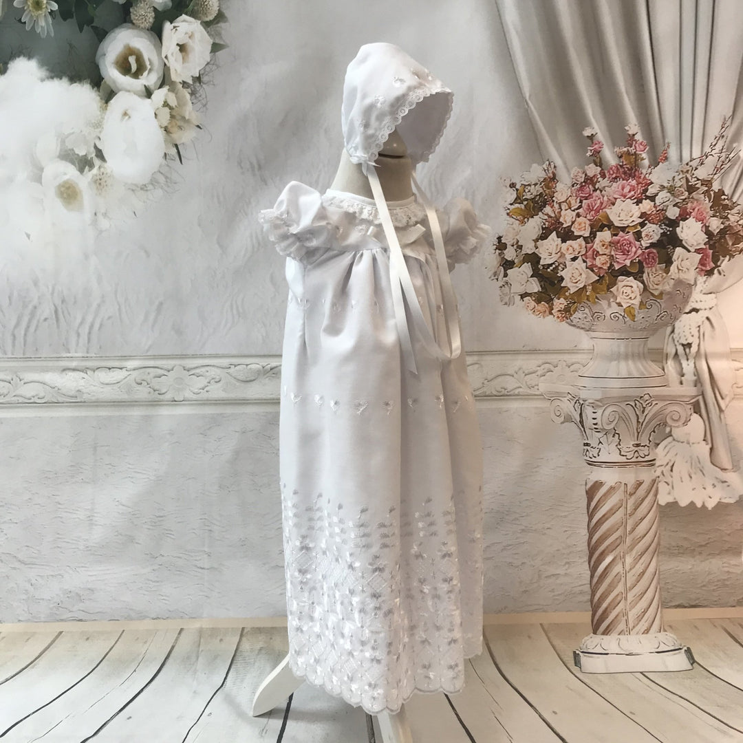 Small Baby Christening Gown and Bonnet - Chic Petit