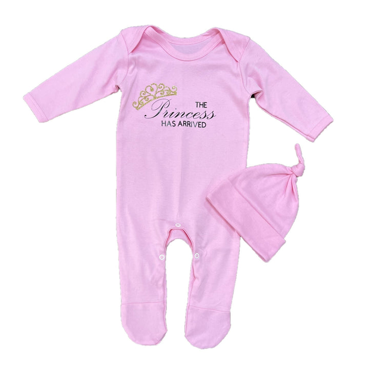 'The Princess Has Arrived' Romper, Vest, Hat Set in a Gift Box - Chic Petit