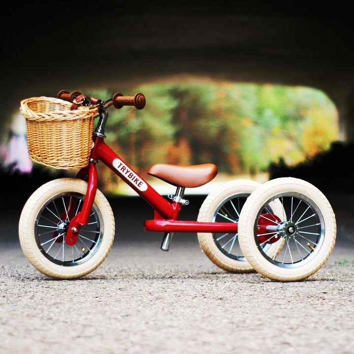 Trybike Balance Bike Wooden Wicker Basket - Chic Petit
